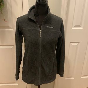 Fuzzy Dark Gray Columbia Full Zip Jacket- Size L